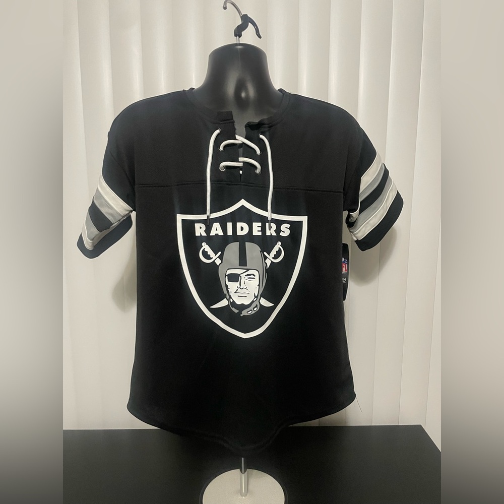 Las Vegas Raiders Womens Standard Lace Up Tee Shirt